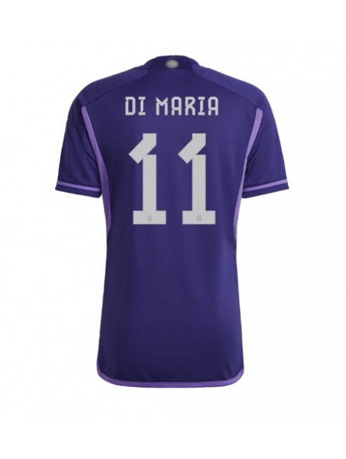 Argentina Angel Di Maria #11 Replika Borta Kläder VM 2022 Kortärmad